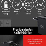 Kablosuz Şarj Ekranlı Powerbank Adaptör 3in1
