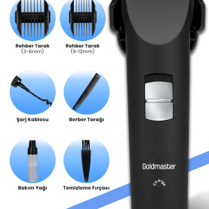 Stil Paslanmaz Çelik Şarjlı Kablolu Kablosuz Saç Sakal Şekillendirici Kesme Makinesi