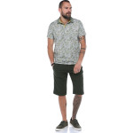 Erkek Haki Polo Yaka Desenli Modern Kesim Polyester T-shirt F5210