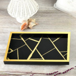 Artemis Tray 22x37 Cm - Black Triangular Pattern