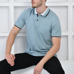 Mint Erkek Polo Yaka Modern Kesim Pike Kumaş T-shirt F5429