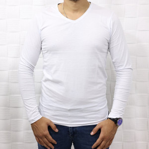 Erkek Slim Fit Bisiklet Yaka Penye Uzun Kol T-shirt 5377