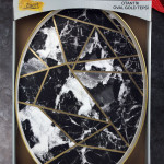 Luxury Oval Large Tray with Gilt- Black