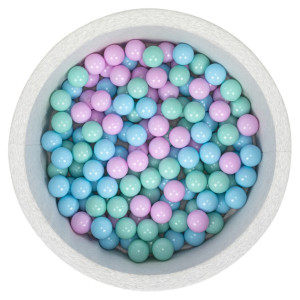 Bubble Pops Açık Gri Sünger Top Havuzu / Mavi, Mint, Lila Toplu