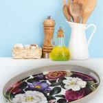 Luxury Oval White Gilded Tray - Mixed Flower