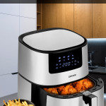 2000 Watt Yüksek Güç 6,4 Litre Inox Geniş Xxl Dokunmatik Airfryer Yağsız Sıcak Hava Fritözü