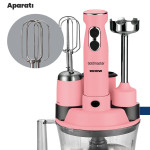 Elenamax Pembe 1000 Watt Hız Ayarlı %100 Bakır Motor 5 In 1 Mutfak Robotu Multi Blender Seti