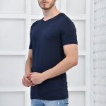 Lacivet Erkek V Yaka Full Likralı Silim Fit Basıc T-shirt F51565
