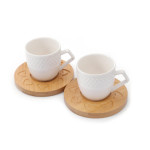 Bamboo Porcelain 2-piece Coffee Cup - Heart