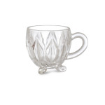 Vintage Kulplu 6 Lı Kristal Cam Çay Kahve Ve Su Bardağı