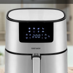 2000 Watt Yüksek Güç 6,4 Litre Inox Geniş Xxl Dokunmatik Airfryer Yağsız Sıcak Hava Fritözü