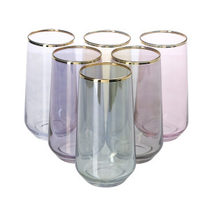 Gilded Lustelli 6-Pack Soft Drink Glass