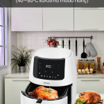 Romelio 1800 Watt 7 Litre Beyaz Geniş Hazneli Xxl Dokunmatik Airfryer Sıcak Hava Fritözü