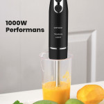 Maximix Siyah 1000 Watt 4 Bıçaklı Paslanmaz Çelik Turbo Hız Ayarlı El Blender