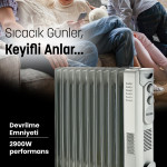 İklim 2900W 11 Dilim Isı Termostat ve Fan Ayarlanabilir Devrilme Emniyetli