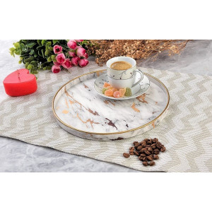 Marble Plated Mini Round Presentation Tray