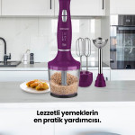 Olivia 1000 Watt Güçlü Motor Turbo Hız Ayarlı 3 In 1 Blender Set Mor