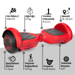 Mat Kırmızı Inch Akıllı Dengeli Elektrikli Kaykay Hoverboard Taşıma Çantalı