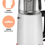 Emirgan Inox 2200 Watt Geniş Hazneli Paslanmaz Çelik Çay Makinesi Ve Su Isıtıcısı