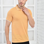 Hardal Erkek Düz Pike Polo Yaka Likralı Slim Fit Nakışlı T-shirt F51606