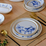 Blue Bird Gilded 54 Piece Ceramic Dining Set For 12 People