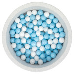 Bubble Pops Açık Gri Sünger Top Havuzu / Mavi, Mavi, Beyaz Toplu