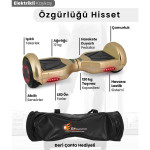 Golden 6.5 Inch Işıklı Akıllı Dengeli Elektrikli Kaykay Hoverboard Deri Taşıma Çantalı