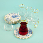 Sapphire Gold Gilt Glass Tea Set