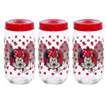 Üçlü 1000cc Minnie Desenli Cam Kavanoz Set