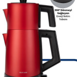 Incedem Damlatmaz Ağız Çelik Çay Makinesi Ve Su Isıtıcısı Mat Kırmızı