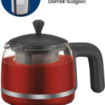 Papatya Siyah 2200 Watt Cam Demlikli Çay Makinesi Ve Su Isıtıcısı
