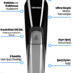 Azur Saç Sakal Vücut Tıraş Makinesi 14 In1 Erkek Bakım Seti
