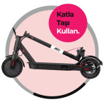 Siyah Katlanabilir Farlı Elektrikli Scooter