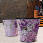 Pink Patterned Decorative Flower Pot Set 1.5 Lt
