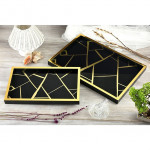 Artemis Tray Set 2 Li Black Triangle Pattern