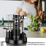 Elenamax Siyah 1000 Watt Hız Ayarlı %100 Bakır Motor 5 In 1 Mutfak Robotu Multi Blender Seti