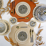 Leopard Wavy Gold Gilt 25 Piece Cake Tea Serving Set For 6 People