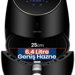 Luxfry 2000 Watt Yüksek Güç 6,4 Litre Geniş XXL Dokunmatik Airfryer Yağsız Sıcak Hava Fritözü