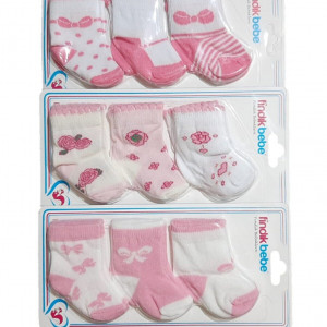 Kız Bebek Pembe Çorap 9 Çift