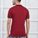 Bordo Erkek Polo Yaka Modern Kesim Pike Kumaş T-shirt F5429