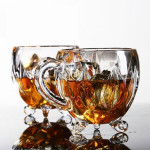 6L Crystal Glass Tea Coffee And Water Cup With Vintage Handle