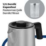 Akasya Inox Xl 2200 Watt Patentli Damlatmayan Tasarımı Paslanmaz Çelik Çay Makinesi Ve Su Isıtıcısı