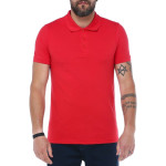 Erkek Kırmizi Polo Yaka Pike Likralı Modern Kesim Kısa Kollu T-shirt F5186