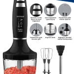 Rapido 1500w Paslanmaz Çelik Güçlü Motorlu Turbo Hız Ayarlı 3in1 Blender Set Gm7265