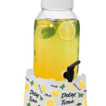 5 Lt Limon Desen Standlı Cam Sebil