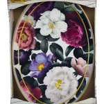 Luxury Oval White Gilded Tray - Mixed Flower