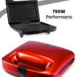 Nice 750 W Isınmaya Dayanıklı Tost Ve Izgara Makinesi Kırmızı