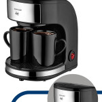 Luxury Çift Kupa Hediyeli Filtre Kahve Makinesi İnox