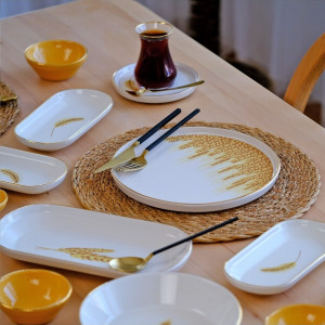 Virgo Gilded 41 Piece Ceramic Breakfast Set For 6 People