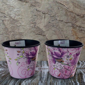 Pink Patterned Decorative Flower Pot Set 1.5 Lt